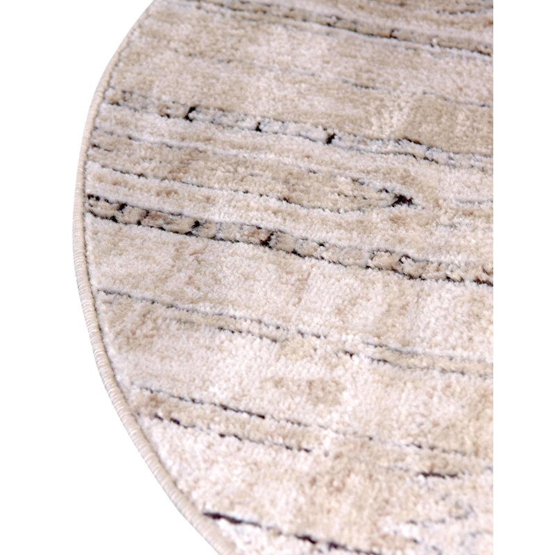 Tapis brun clair Jacklynn, Rond 4 pi 1 po