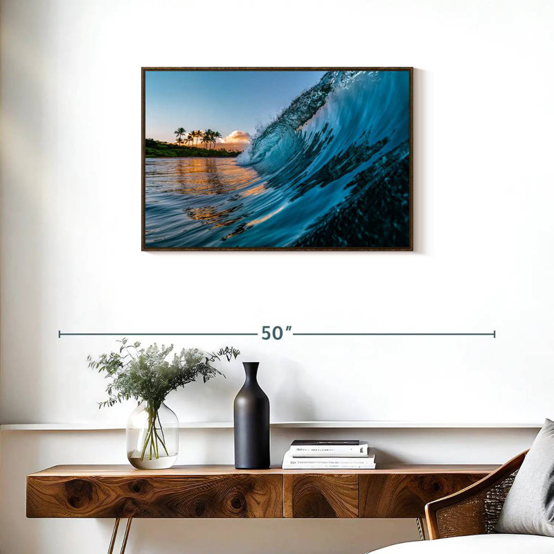 Vague du matin, Cadre flottant noyer, 31 po x 21 po