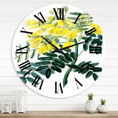 Vintage Yellow Flower II - Traditional wall clock