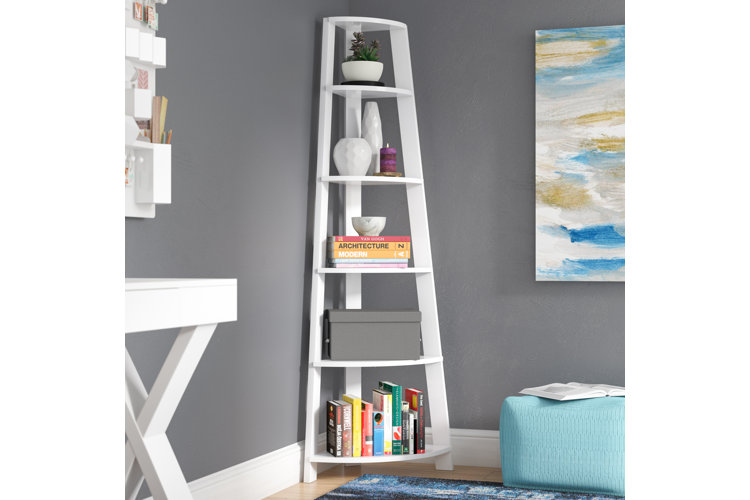 Hewitt 71" H x 16.5" W Corner Bookcase