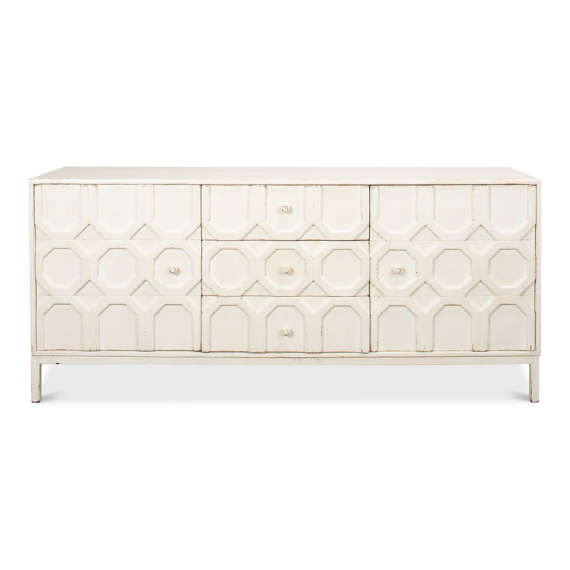 Becket 74'' W Solid Wood Sideboard, Antique White