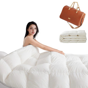 gb White Goose Down Comforter Duvet Inserts for All Season, , 450g, 3D Fill
