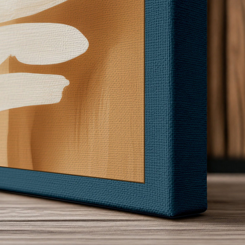 Bread Rolls Ascending Modern - Wrapped Canvas, 30x20 - 76.2 x 50.8 cm, Teal Border