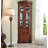 78.74" Brown Corner Solid Wood Wine Cabinets & Curio Cabinets