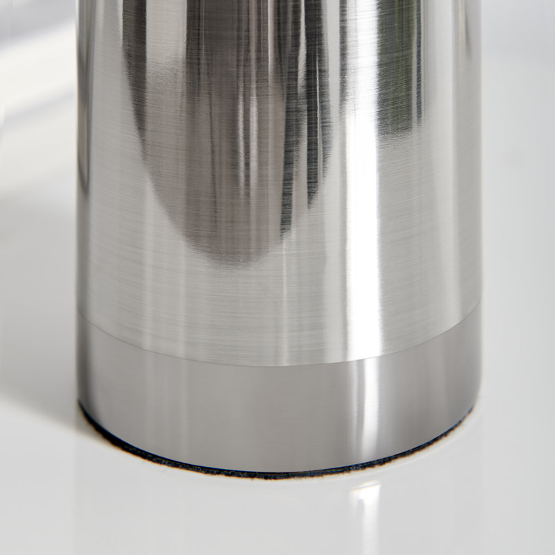 Noeh Brushed Silver Bare Bulb Table Lamp - Mid Century Modern Bedside Light