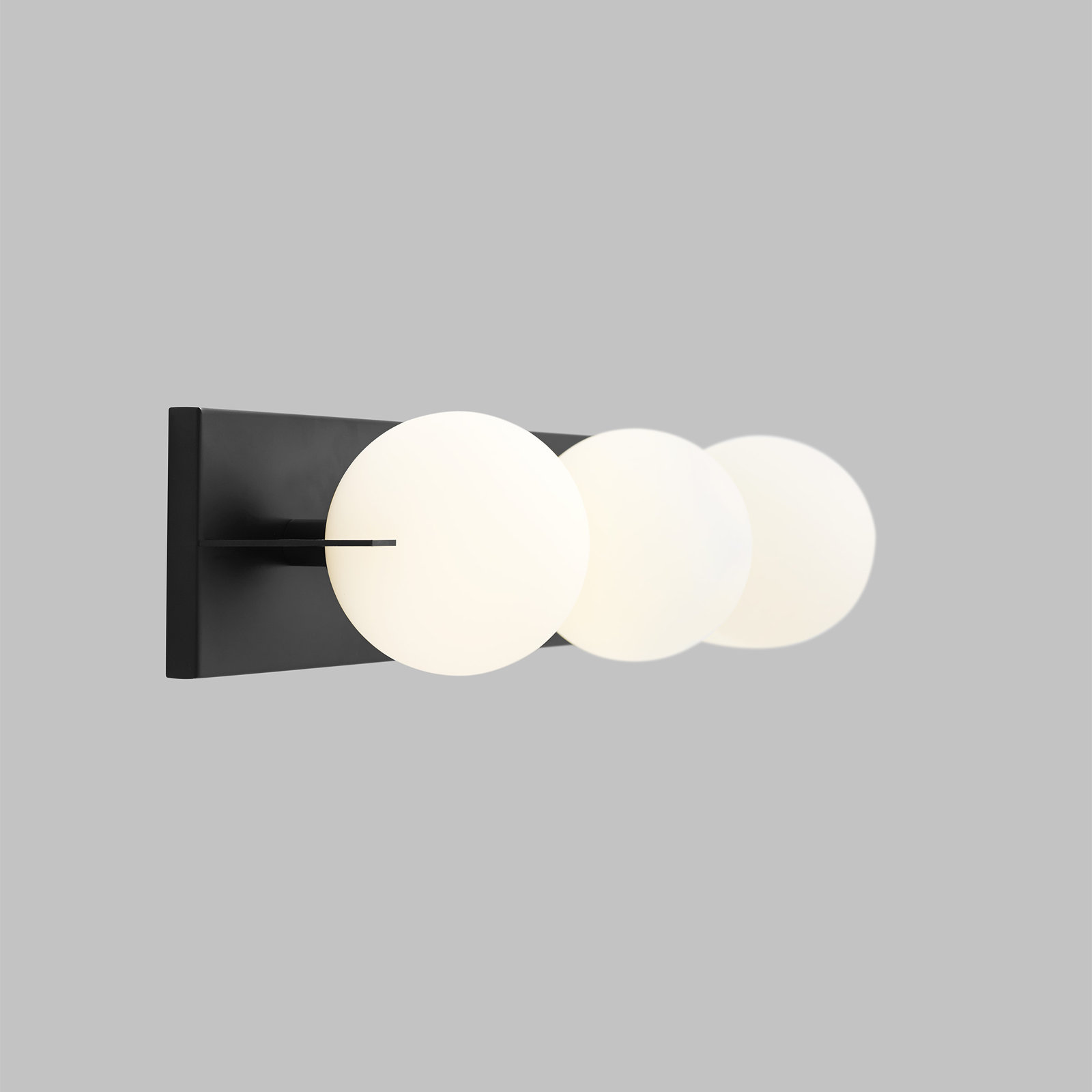 Orbel 3 Light Frosted Dimmable Vanity Light, Matte Black, Yes