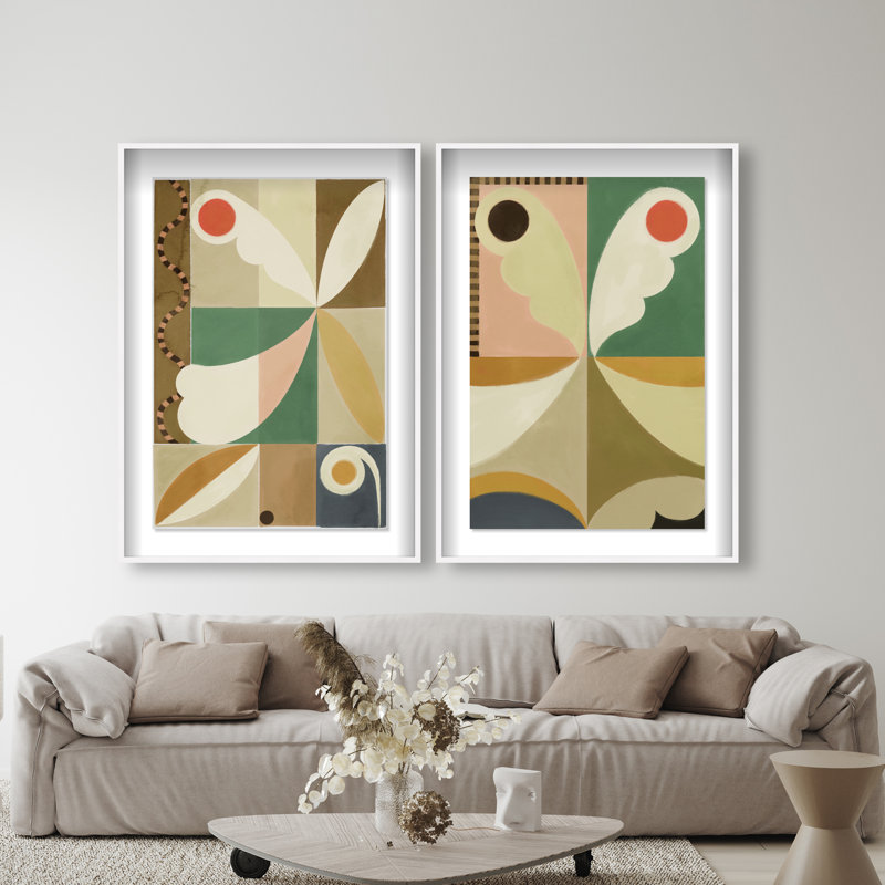 Butterfly Deco Set Set by Oliver Gal, 51"H x 35"W, White Shadowbox
