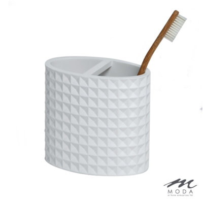 Porte-brosse à dents BRAEMAR en résine blanche
