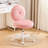 Upholstered Armless Task Office Chair, Ergonomic Height Adjustable Velvet Vanity Chair-365999620