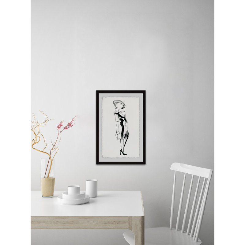« sophistiqué lady », reproduction de peinture à l’acrylique encadrée, H 18 po x l 12 po