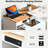 Kitchen Island With Extended Table, Led Lights, White, Materials Table - , Power Socket, Fluted Glass Door, 3 Open Shelves, White-1546955875