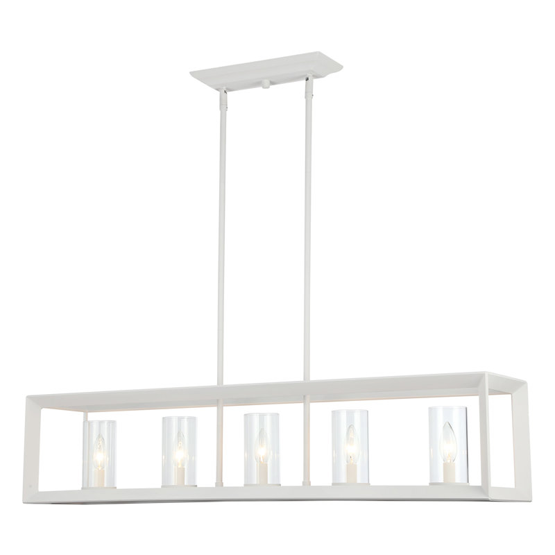 Smyth 5-Light Linear Pendant in Natural White with Clear Glass