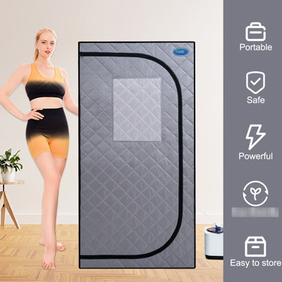 Portable Steam Grey Mini Plus - Personal Home Spa With Generator & Remote. Foldable Chair. Easy Installation. Quick Heating. Ul Accredited. Fabric. 360 Dispersion. Element. Improve Skin Smoothness