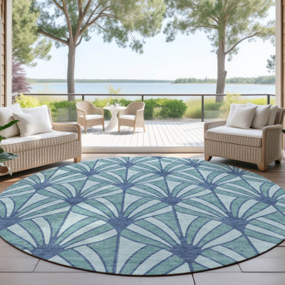 Tapis de style Mid-Century intérieur / extérieur lavable à la machine Lipman ACN2426