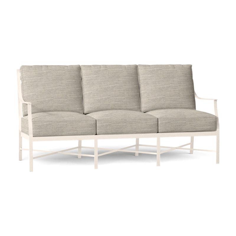 Monaco Aluminum Sofa - Slate Gray, Dove Sunbrella® Linen, Slate Gray, Welt