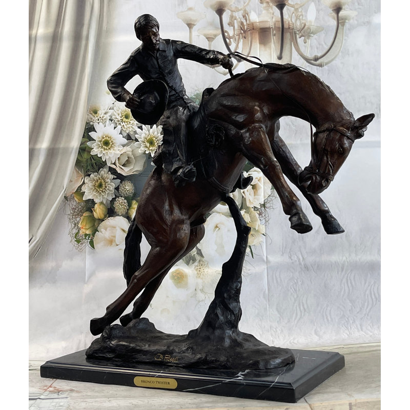 Sculpture Bronco Twister Cowboy