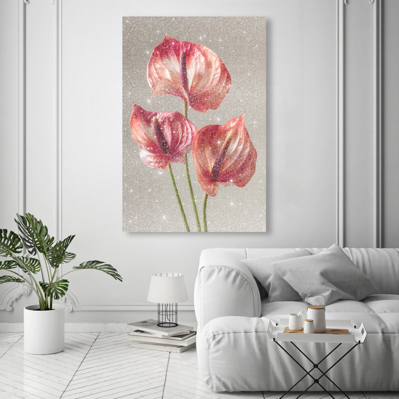 Crimson Silk Veins II Print by Oliver Gal, 36"H x 54"W, Gallery Wrapped