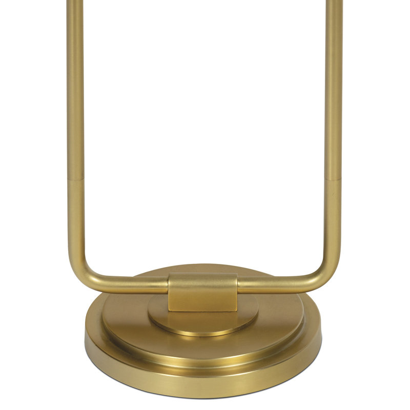 Polly Floor Lamp, Natural Brass, Green