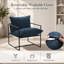 Chaise d'appoint Sling, fauteuil d'intérieur avec cadre en métal, bleu marine