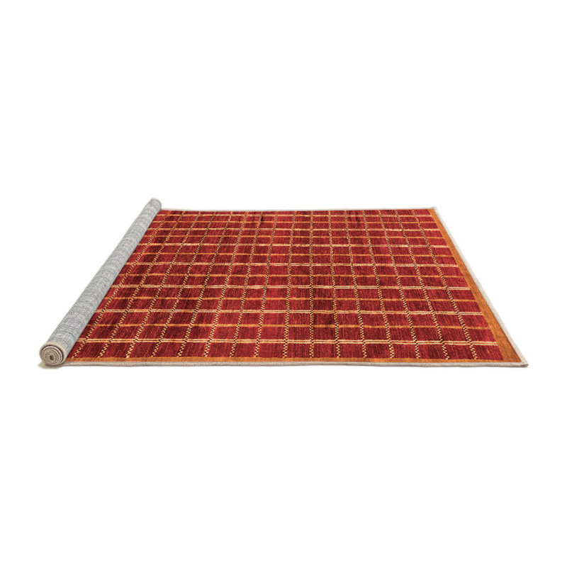 Tapis en chenille / polyester tissé à la machine Shyna - rouge / jaune, Carré 8 pi