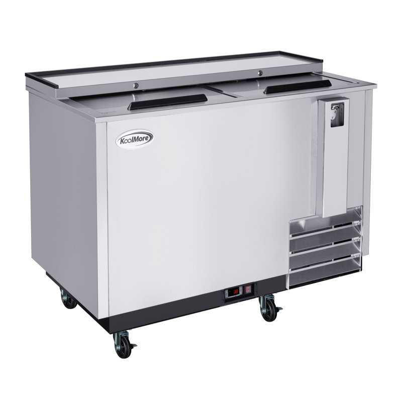 KoolMore 49.5'' W Freestanding 200 Cans (12 oz.) 14 Cubic Feet Beverage Cooler, Stainless Steel