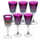 Colored Wine Glasses - Set of 6 Wine Goblets - Glassware - Water Goblets - 7.5 oz, Amethyst