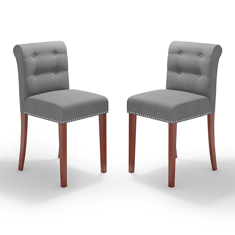 Jagoda 50cm H Upholstered Wing Back Side Chair, Dark Grey