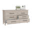 Commode double 6 tiroirs Hms, quatre pieds, plateau supérieur, six tiroirs - gris clair-1969488605