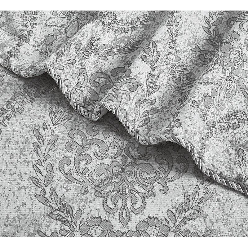 Gina Polyester Damask Bedspread with Pillow Shams, 220 x 240 cm Bedspread - 2 Pillowcases, Silver