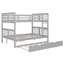 Lit superposé double au-dessus de double avec lit gigogne simple et échelle-550873362