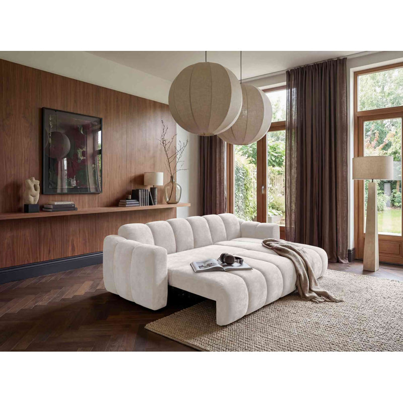 Michell 6 Seater Sofa Bed, Right Hand Facing, Beige