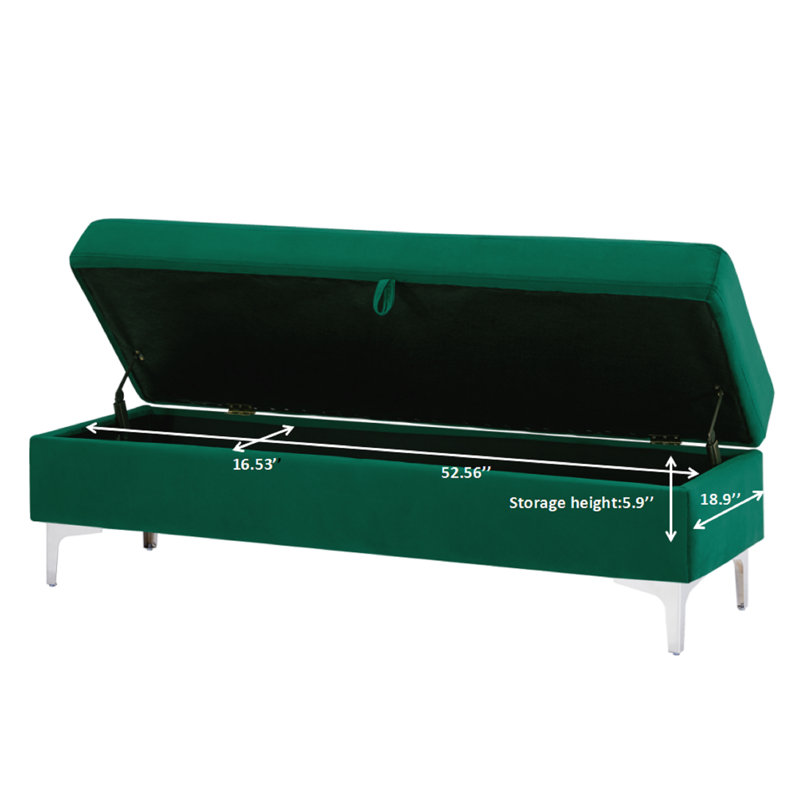 Repose-pieds Chyana, Velours vert foncé