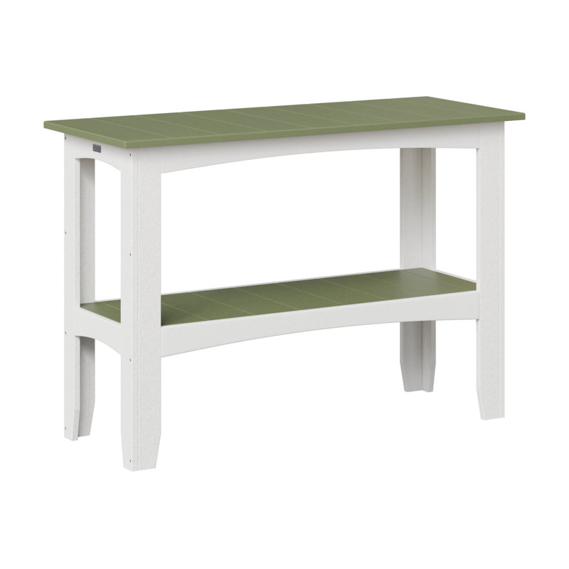 Outdoor Rectangle Bar Table, Sage/White