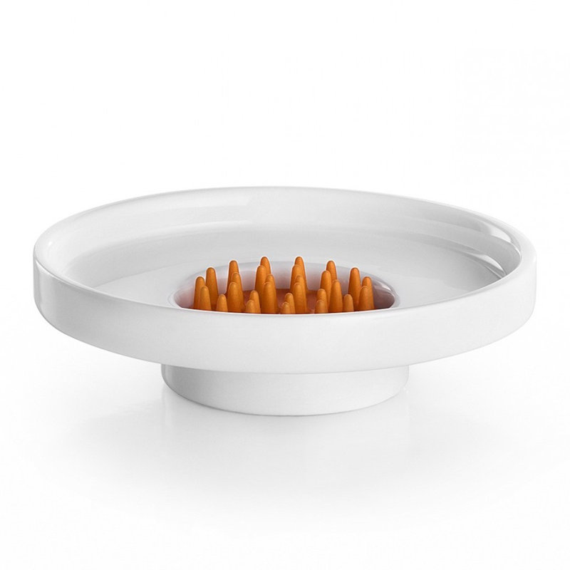 Plat à savon saon Complements, Blanc / Orange