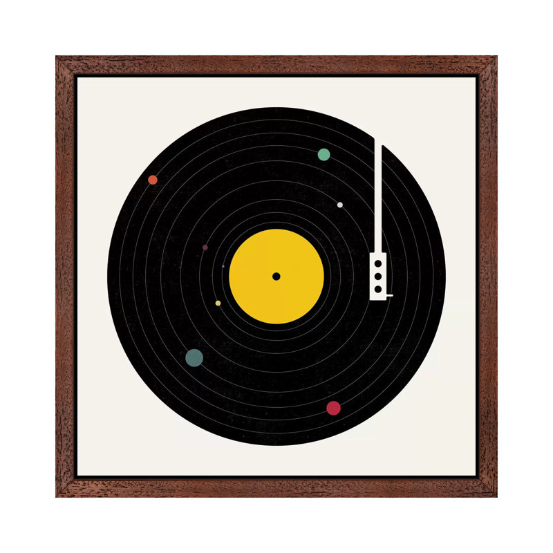 Music Everywhere by Florent Bodart - Print on Canvas, 66.04 cm H x 66.04 cm W, Brown Floater Frame