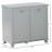 Tilt-Out Laundry Sorter Cabinet, Bathroom Storage Organizer with Two-Compartment Tilt-Out Hamper, Gray