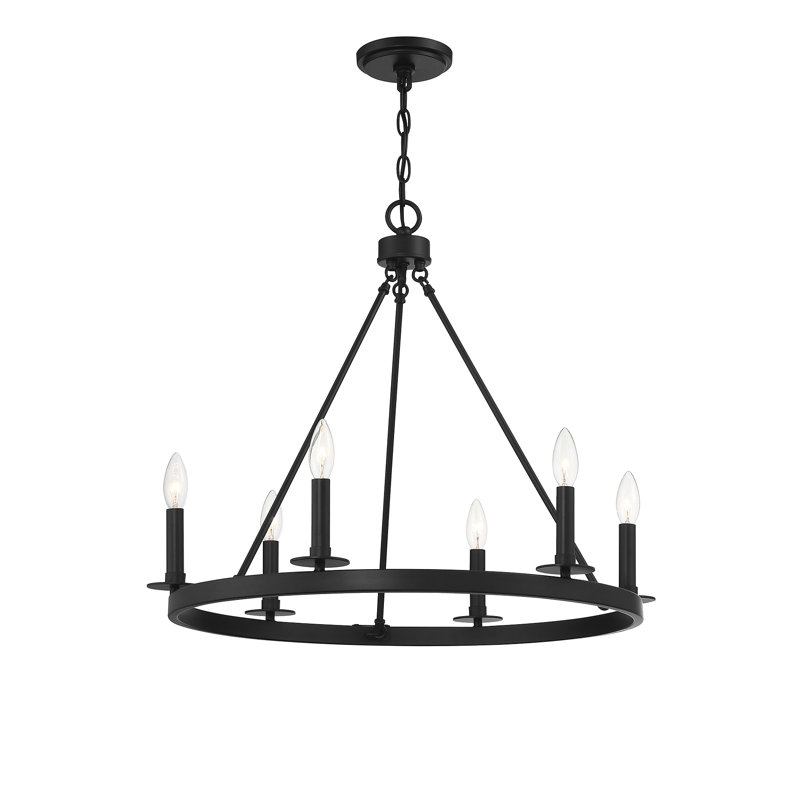 Lustre 6 lumières en noir mat, Noir mat