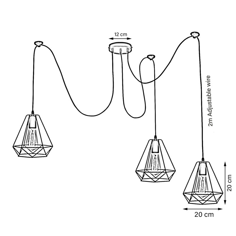Julietta 3 - Light Black Cluster Pendant