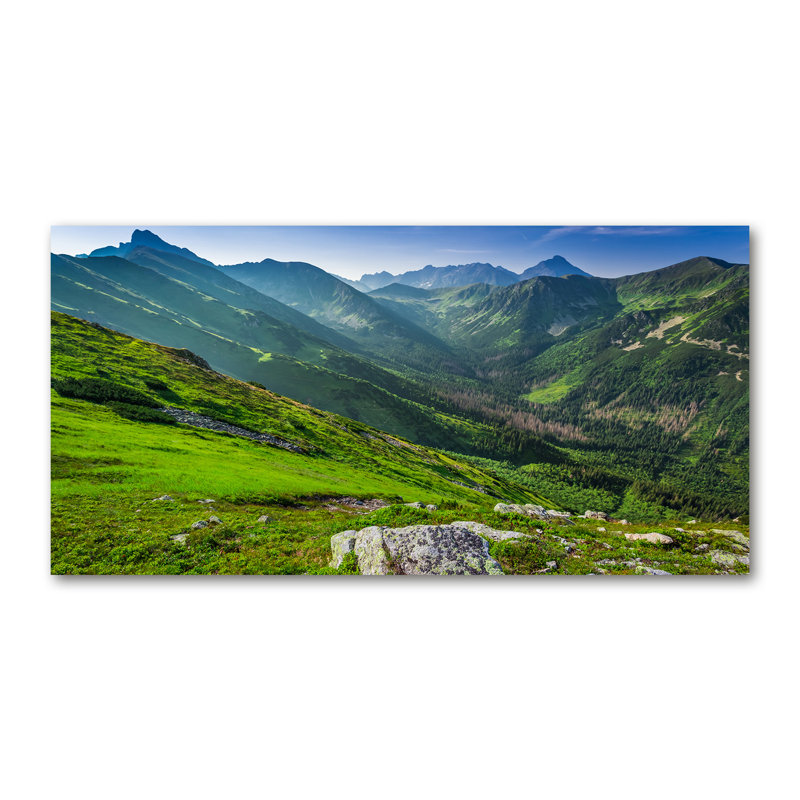 Dawn In The Mountains - No Frame Print on Glass, Canvas, 70cm H x 140cm W x 2cm D