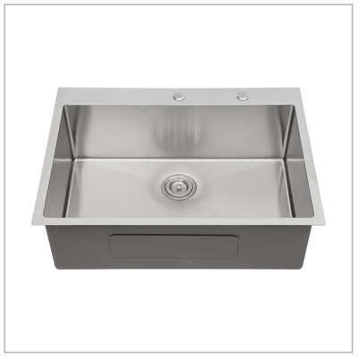 33X22x10"Drop-In Single Bowl Stainless Steel Kitchen Sink