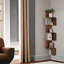 Mykya Rustic 5 Tier Floating Corner Shelf Industrial Rustic Brown Home Furniture