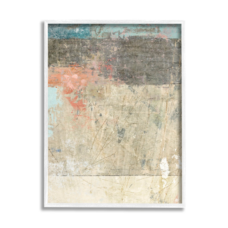 «Urban Layered Abstract Collage Giclee», art mural texturé par Suzanne Nicoll, H 14 po x l 11 po x P 1,5 po