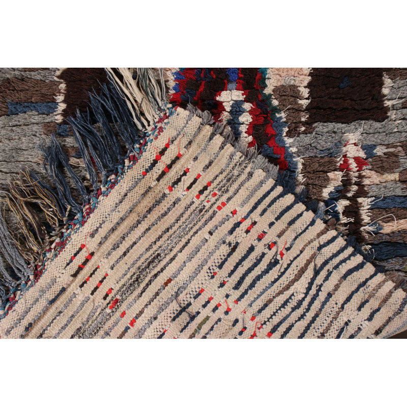 Moroccan One-of-a-Kind Hand Knotted Area Rug, Rectangle 5'6" x 9'4"