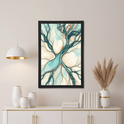 Toile sarcelle et rouille