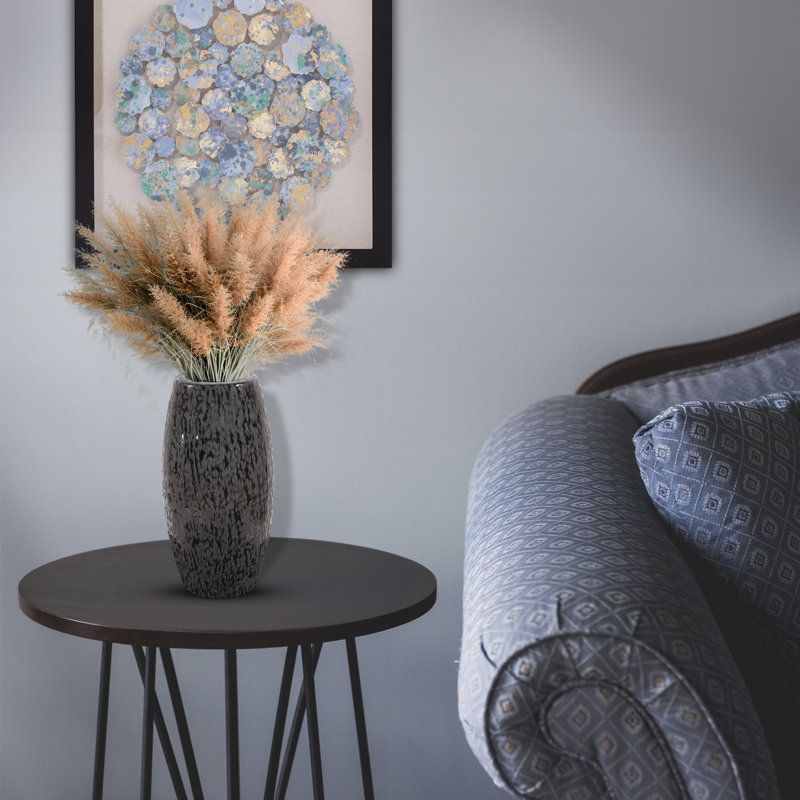 Vase de table en métal noir ergun, H 12 po x l 6 po x P 6 po