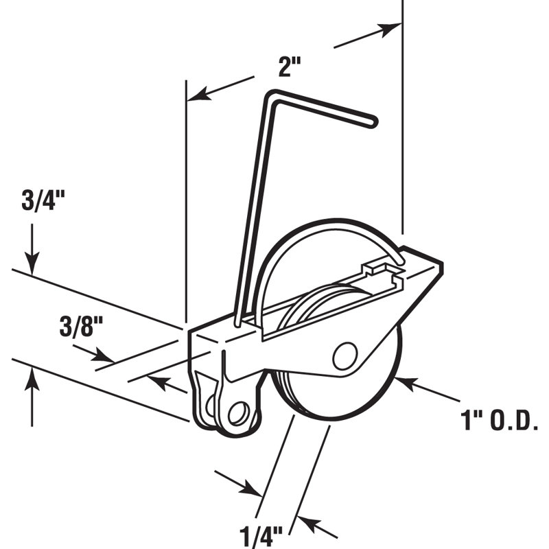 Arcadia-Style 1" Nylon Sliding Screen Door Roller Assembly (2-Pack)