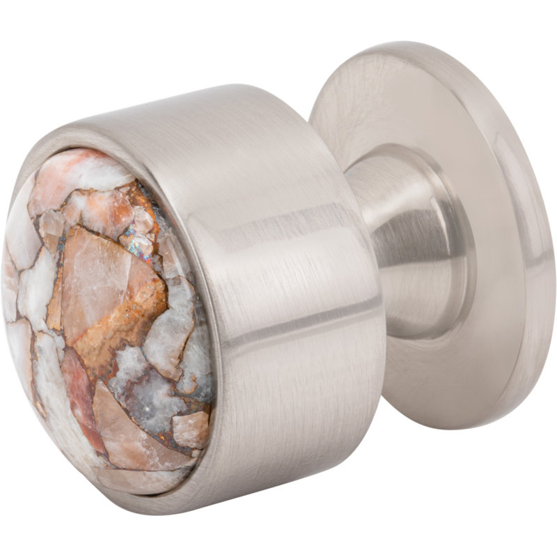 Firesky Diameter Knob, Brushed Satin Nickel, Mohave Yellow, 1 3/8"