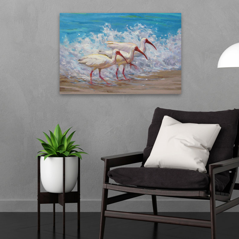 Surf, pêche, animaux, oiseaux, nature, art animalier, H 16 po x l 24 po