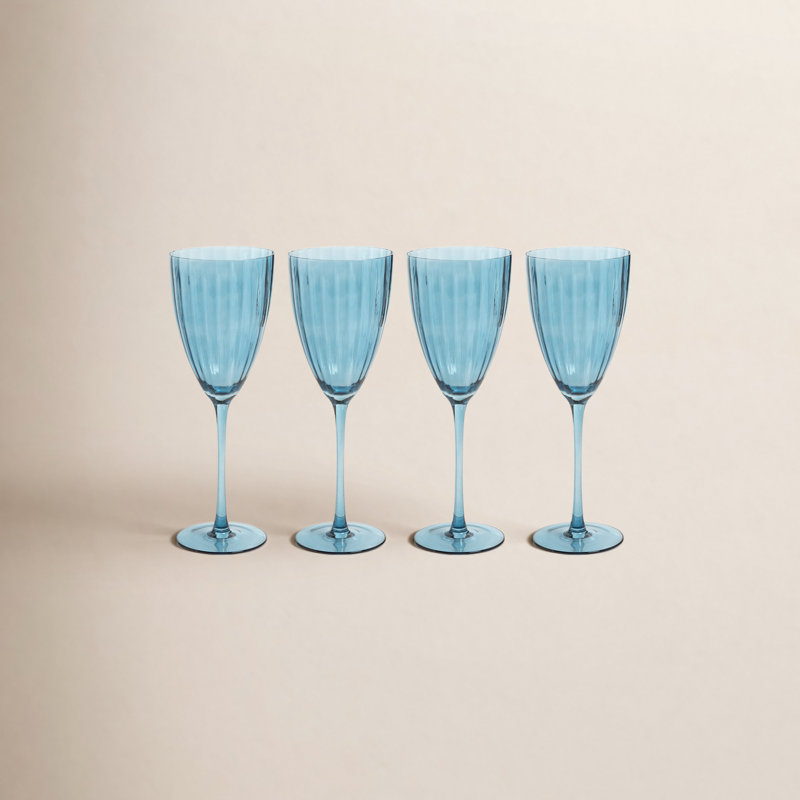 Boulder 11.5oz. White Wine Glass Set, Blue Azure
