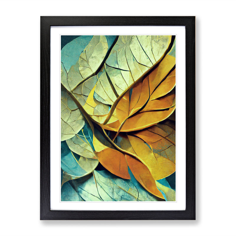 Leaf - Framed Print, 64cm H x 46cm W x 2cm D, Black
